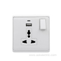 2.1A USB Charger + Single Pole Switched Socket